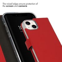 Selencia Genuine Leather Book Case Apple iPhone 14 - Red