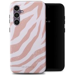 Selencia Vivid Tough Backcover Samsung Galaxy S23 FE - Colorful Zebra Old Pink