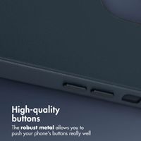 Accezz Leather Back Cover with MagSafe Apple iPhone 12 (Pro) - Nightfall Blue