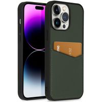 Accezz Premium Leather Card Slot Backcover Apple iPhone 14 Pro Max - Groen