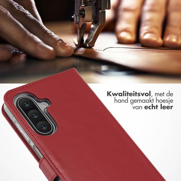 Selencia Echt Leren Bookcase Samsung Galaxy A17 - Rood