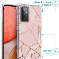 imoshion Design hoesje met koord voor Samsung Galaxy A72 - Grafisch Koper - Roze / Goud