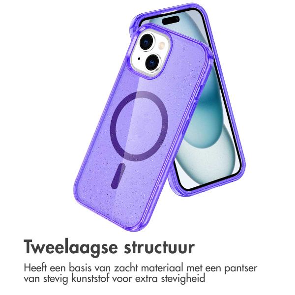 imoshion Sparkle Backcover met MagSafe Apple iPhone 15 - Glitter Paars
