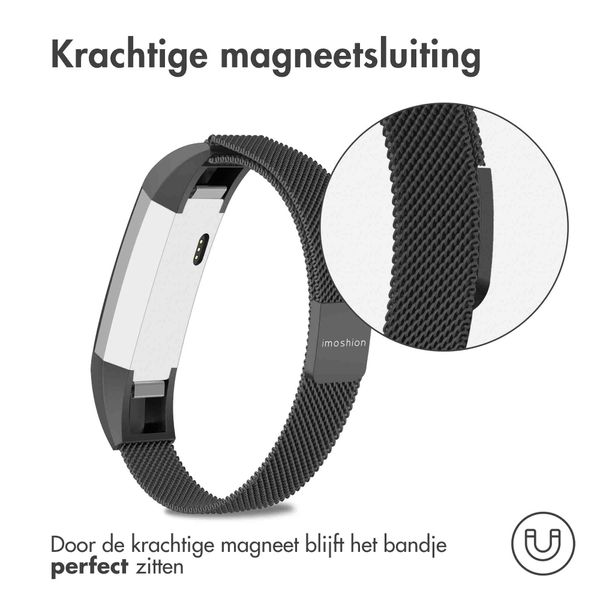 imoshion Milanees magnetisch bandje Fitbit Alta (HR) - Maat S - Zwart