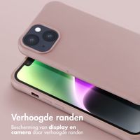 Selencia Siliconen hoesje met afneembaar koord Apple iPhone 14 - Sand Pink