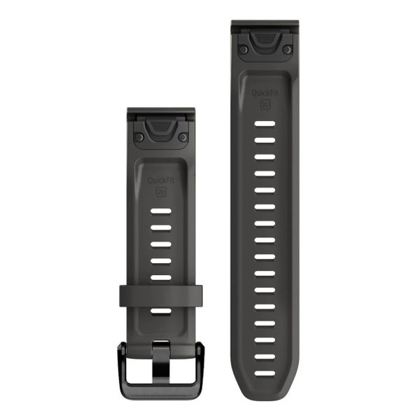 Garmin QuickFit® Siliconen bandje  - Garmin 20 mm aansluiting - Graphite