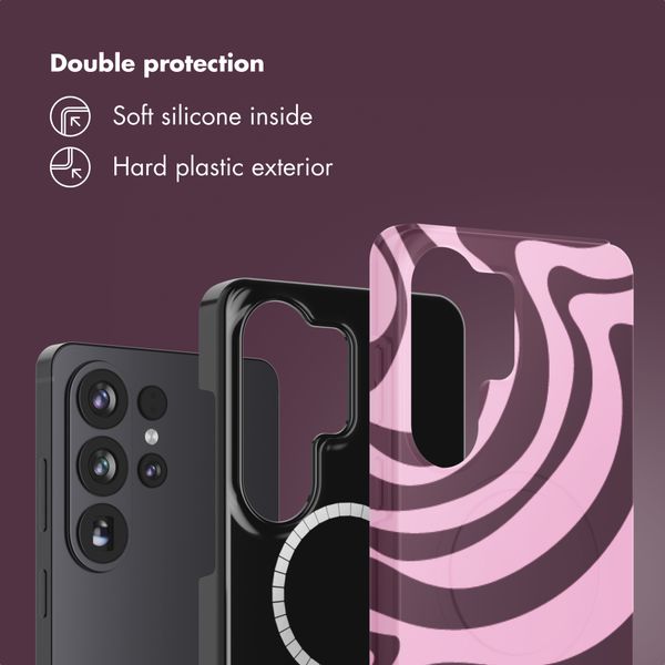 Selencia Vivid Back Cover with MagSafe Samsung Galaxy S26 Ultra - Wavy Swirl Pink Plum