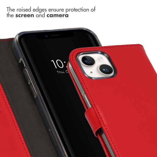Selencia Genuine Leather Book Case Apple iPhone 15 - Red