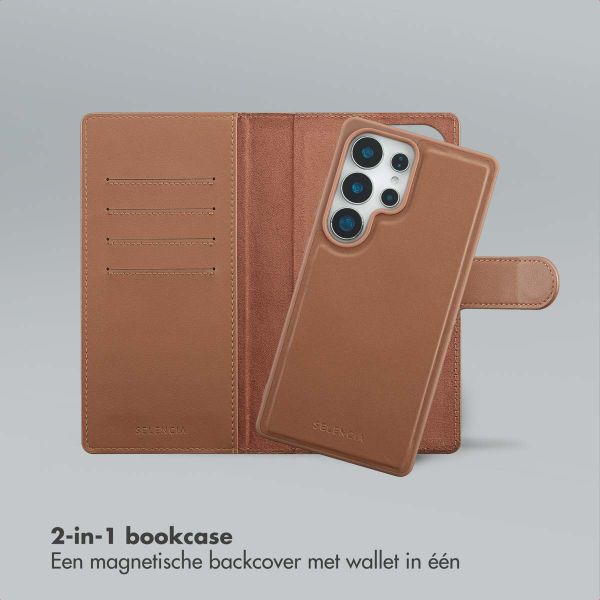 Selencia Olyn Uitneembare Bookcase met MagSafe Samsung Galaxy S25 Ultra - Bruin