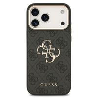 Guess 4G Metal Logo Backcover Apple iPhone 17 Pro Max - Gold Edge - Black