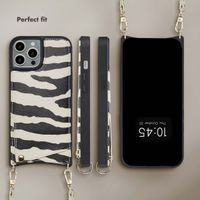Selencia Nova Phone Case with Cord and Card Holder Apple iPhone 15 Pro - Zazzy Zebra