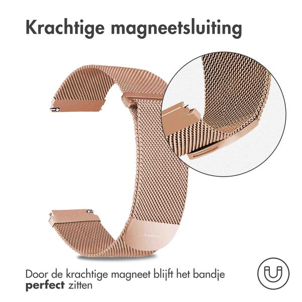 imoshion Milanees magnetisch bandje  - Universeel 22 mm aansluiting - Maat M - Rosé Goud