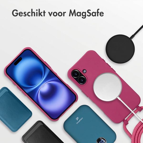 imoshion Color Backcover met afneembaar koord met MagSafe Apple iPhone 16 - Raspberry