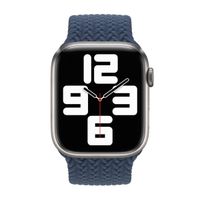 Apple Gevlochten solobandje Apple Watch | 44/45/46/49 mm - Maat 11 - Abyss Blue