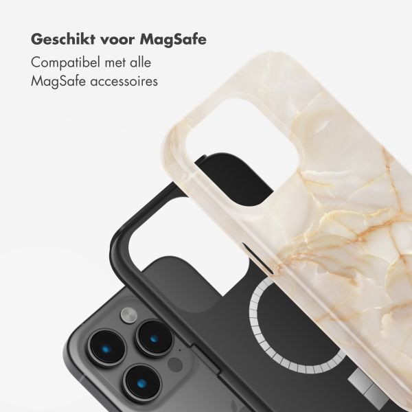 Selencia Vivid Tough Backcover met MagSafe Apple iPhone 15 Pro - Golden Beige Marble