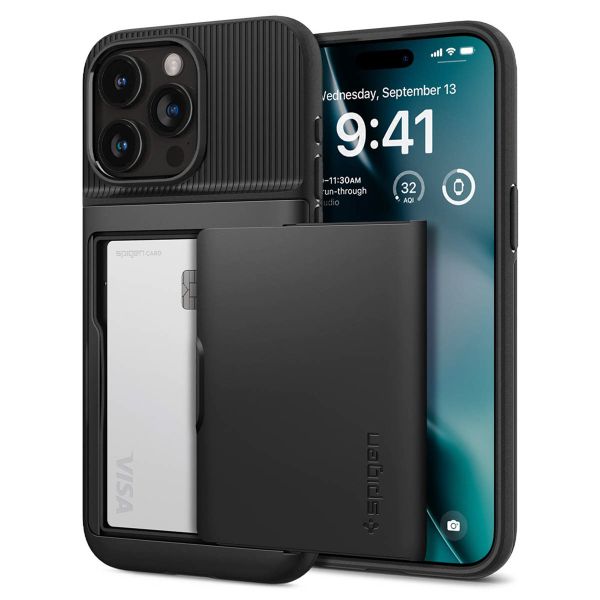 Spigen Slim Armor CS Backcover iPhone 15 Pro - Zwart