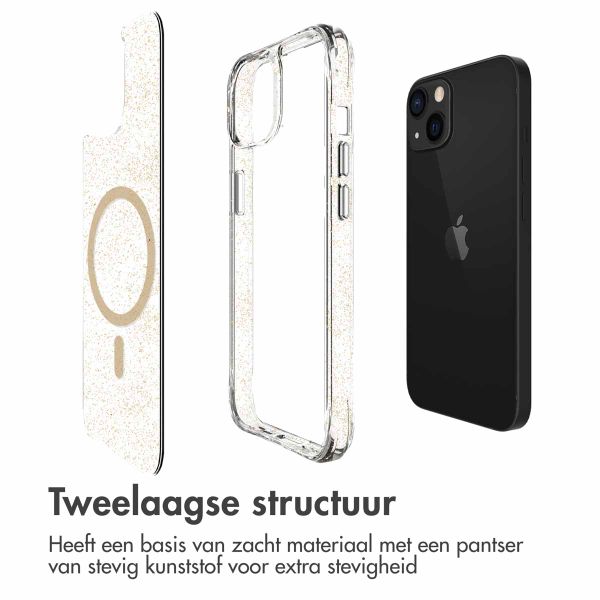 imoshion Clear Glitter Backcover met MagSafe Apple iPhone 13 - Goud