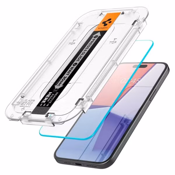 Spigen EZ Fit Glas.tR met Applicator - 1 pack Apple iPhone 15