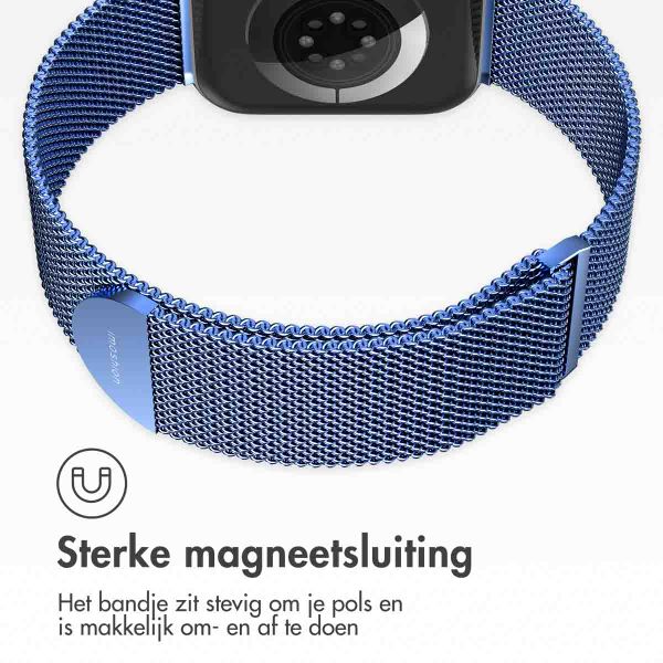 imoshion Milanees magnetisch bandje Apple Watch Series 1 - 11 / SE / Ultra (44/45/46/49 mm) - Maat M - Blauw