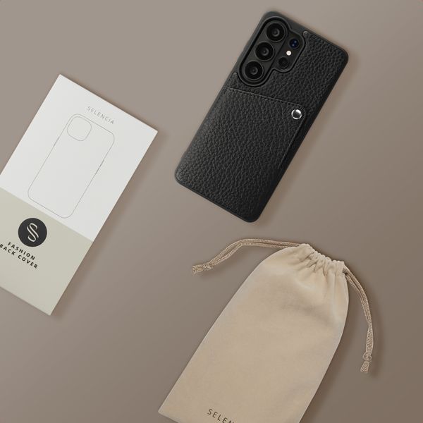 Selencia Riva Backcover met Pashouder Samsung Galaxy S26 Ultra - Black