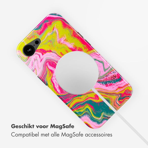 Selencia Vivid Backcover met MagSafe Apple iPhone 16e - Marble Pink