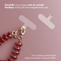 Selencia Rivièra MagSafe Backcover met afneembare haakjes voor de Apple iPhone 16 Pro Max - Powder Blue + Lova Polskoord - Burgundy
