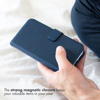 Selencia Genuine Leather Book Case Samsung Galaxy S26 Plus - Dark Blue