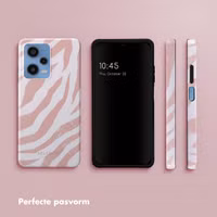 Selencia Vivid Backcover Xiaomi Redmi Note 12 Pro (5G) - Colorful Zebra Old Pink