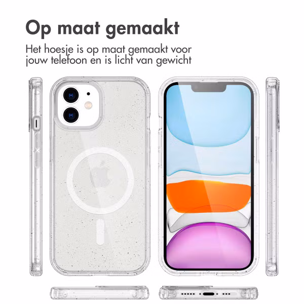 imoshion Sparkle Backcover met MagSafe Apple iPhone 12 (Pro) - Glitter Transparant