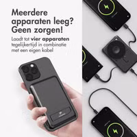 imoshion MagSafe Powerbank met standaard + Accezz Ultra Slim GaN Oplader + Accezz USB-C naar USB-C kabel - 1 meter - Zwart
