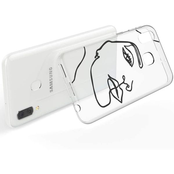 imoshion Design hoesje Samsung Galaxy A20e - Abstract Gezicht - Zwart