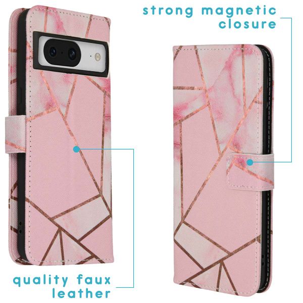 imoshion Design Softcase Bookcase Google Pixel 8 Pro - Pink Graphic