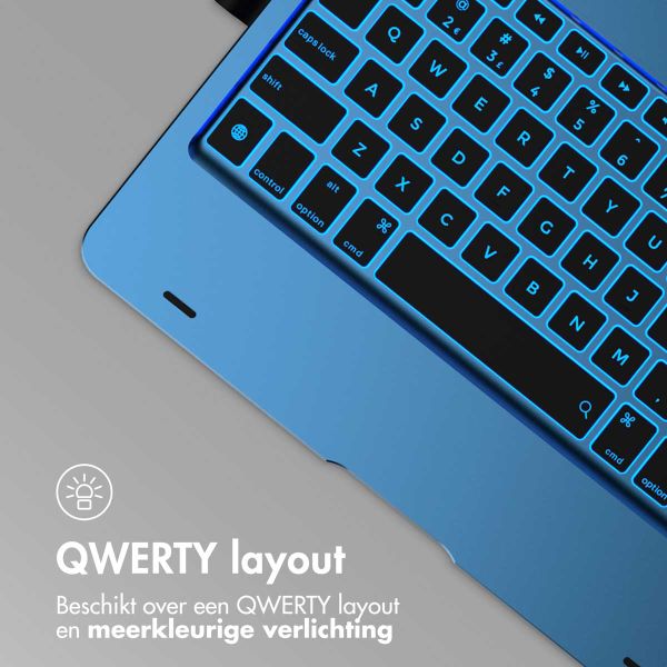 Accezz 360 Slim Keyboard Bookcase QWERTY iPad 10.2 inch (2019/2020/2021) / iPad Pro 10.5 (2017) - Donkerblauw