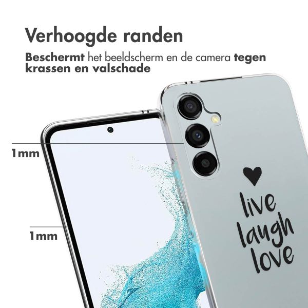 imoshion Design hoesje Samsung Galaxy A54 (5G) - Live Laugh Love - Zwart