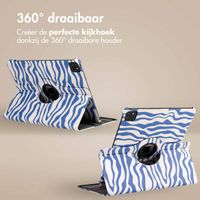 imoshion 360° Draaibare Design Bookcase Apple iPad Pro 12.9 (2018/2020/2021/2022) - White Blue Stripes