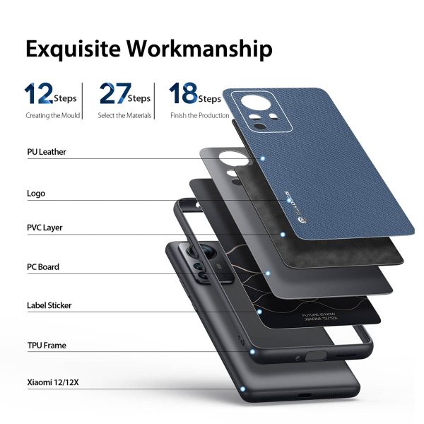 Dux Ducis Fino Backcover Xiaomi 12 / 12X - Blauw