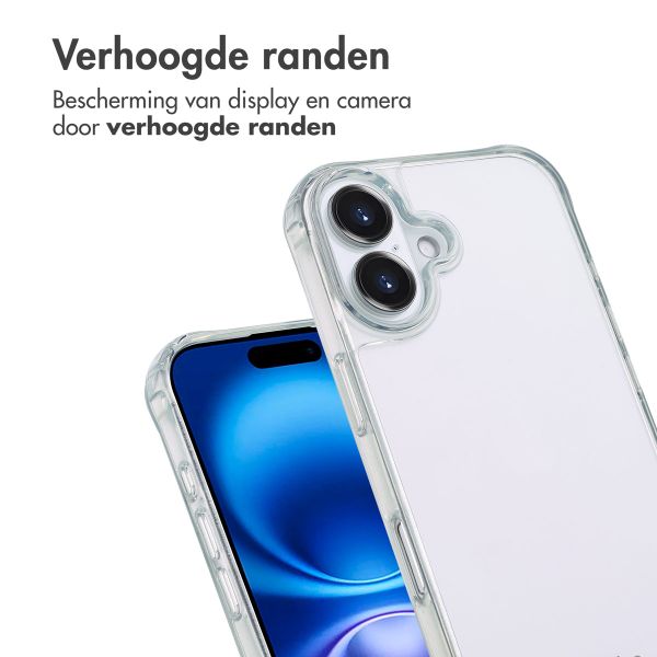 imoshion Backcover met koord + armband iPhone 16 - Parels hartjes