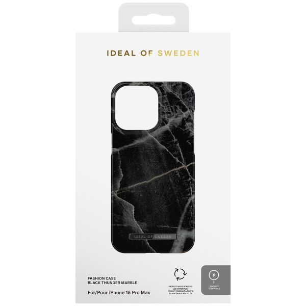 iDeal of Sweden Fashion Backcover MagSafe iPhone 15 Pro Max - Black Thunder Marble