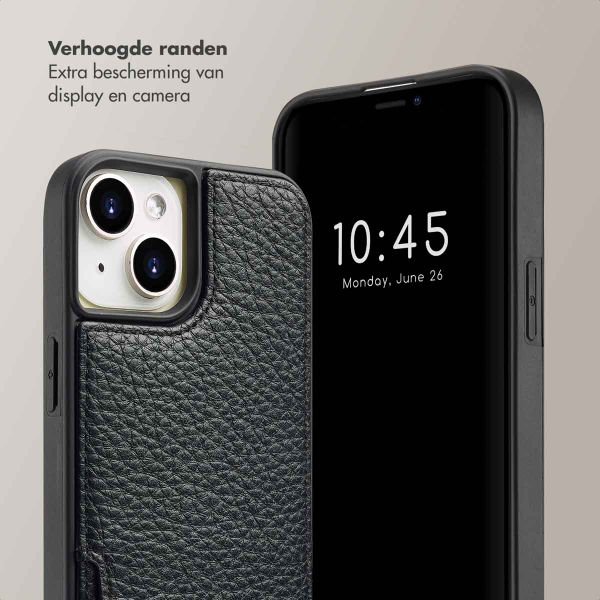 Selencia Nova Backcover met koord en pashouder iPhone 15 - Zwart