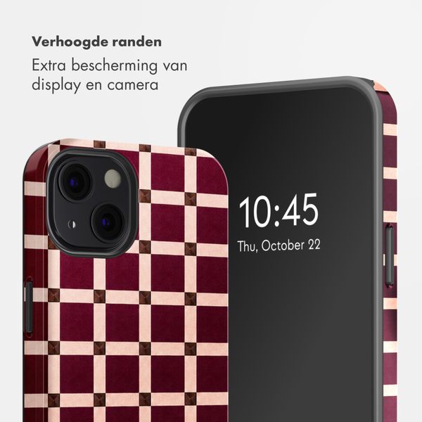 Selencia Vivid Backcover Apple iPhone 13 - Check This Burgundy