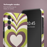 Selencia Vivid Tough Backcover Samsung Galaxy A15 (5G/4G) - Double Hearts Plum Fern