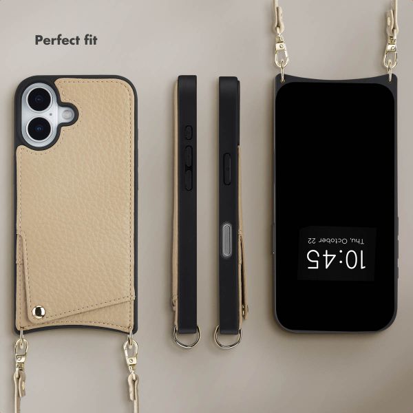 Selencia Nova Phone Case with Cord and Card Holder Apple iPhone 17 - Beige