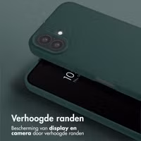 Selencia Siliconen hoesje met afneembaar koord Apple iPhone 16 - Donkergroen