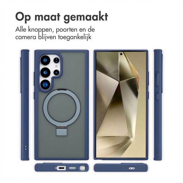 Accezz Ring Stand Backcover met MagSafe Samsung Galaxy S24 Ultra - Blauw