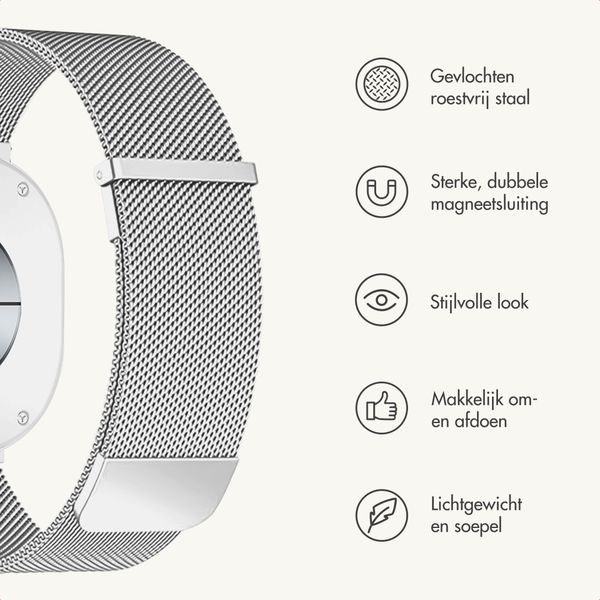 imoshion Milanees magnetisch bandje Samsung Galaxy Watch 9 (40/44mm) / Watch 8 (40/44mm) / Classic (46mm) - Zilver
