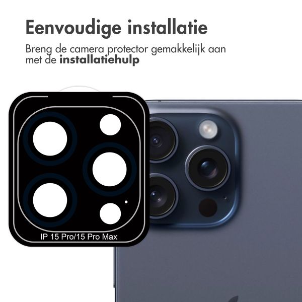 imoshion 2 Pack Camera lens protector Apple iPhone 15 Pro / 15 Pro Max - Blue Titanium