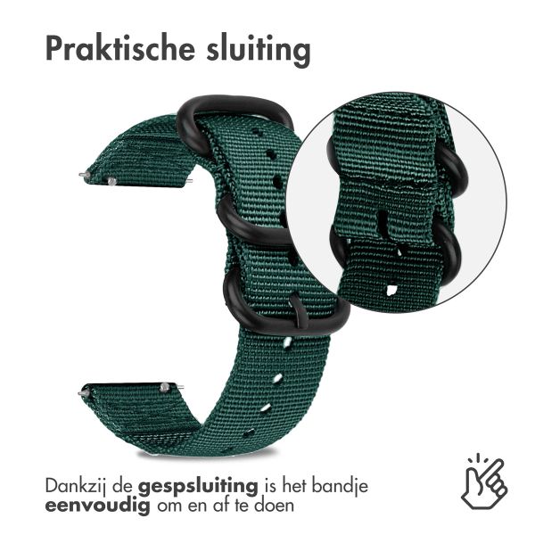 imoshion Rugged Nylon bandje  - Universeel 22 mm aansluiting - Donkergroen