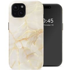 Selencia Vivid Backcover Apple iPhone 15 - Golden Beige Marble