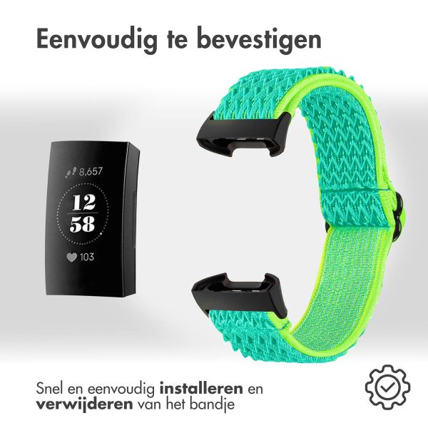 imoshion Elastisch nylonbandje Fitbit Charge 3 / 4 - Green & Yellow