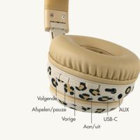 imoshion Special Edition - Draadloze Kinderkoptelefoon met Panterprint LED Light - Decibelbegrenzer - Met AUX kabel - Leopard